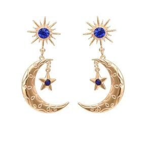 Purple Star and Moon Earrings A1086